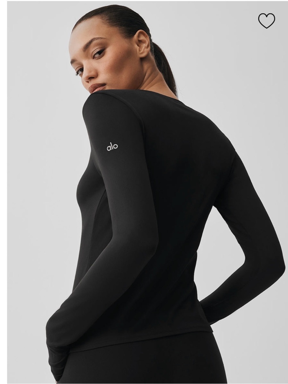 Alo Yoga Alosoft Finesse Long Sleeve - Black Medium
